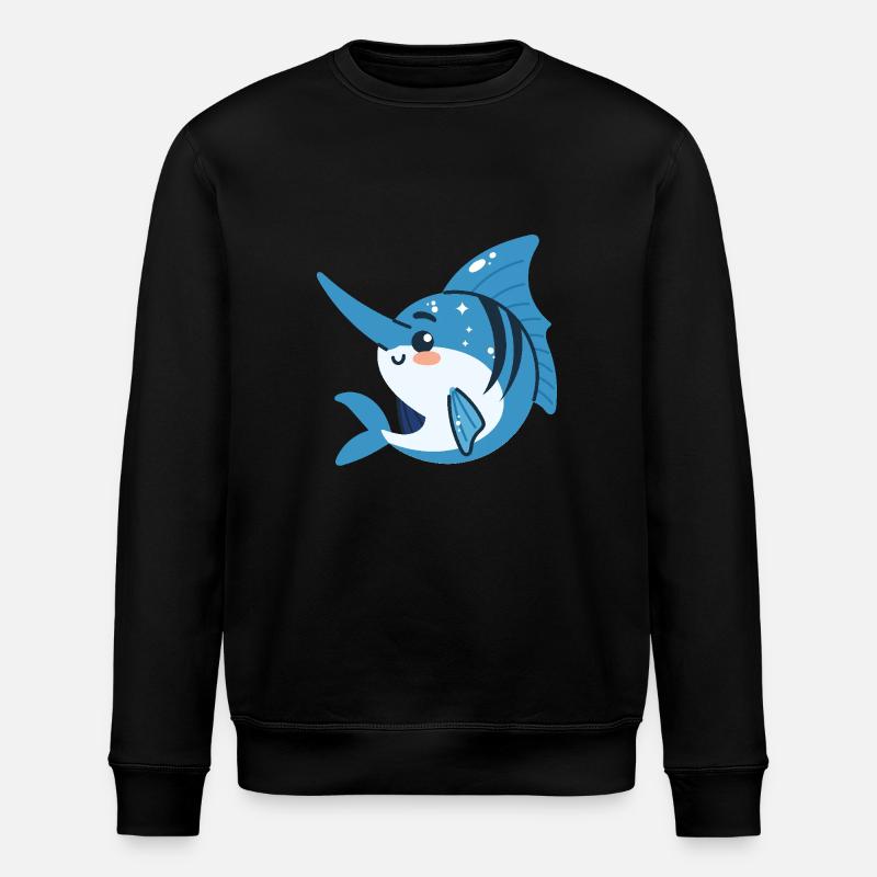 Schwertfisch in Bewegung - Stanley/Stella Unisex Bio-Sweatshirt ROLLER - Schwarz