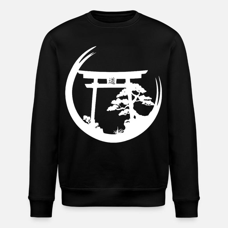Japanese Atmosphere (White) - Stanley/Stella ROLLER Unisex Organic Sweatshirt - black