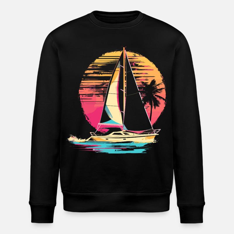 90s Sailing - Stanley/Stella ROLLER Unisex Organic Sweatshirt - black