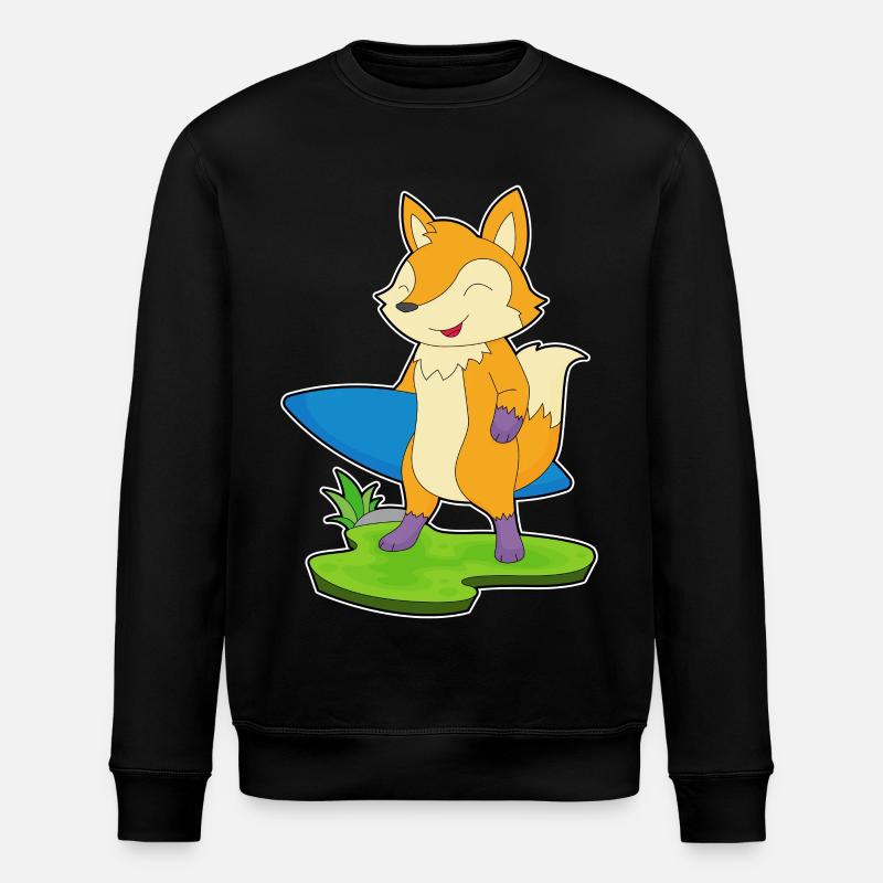 Fuchs Surfer Surfbrett - Stanley/Stella Unisex Bio-Sweatshirt ROLLER - Schwarz