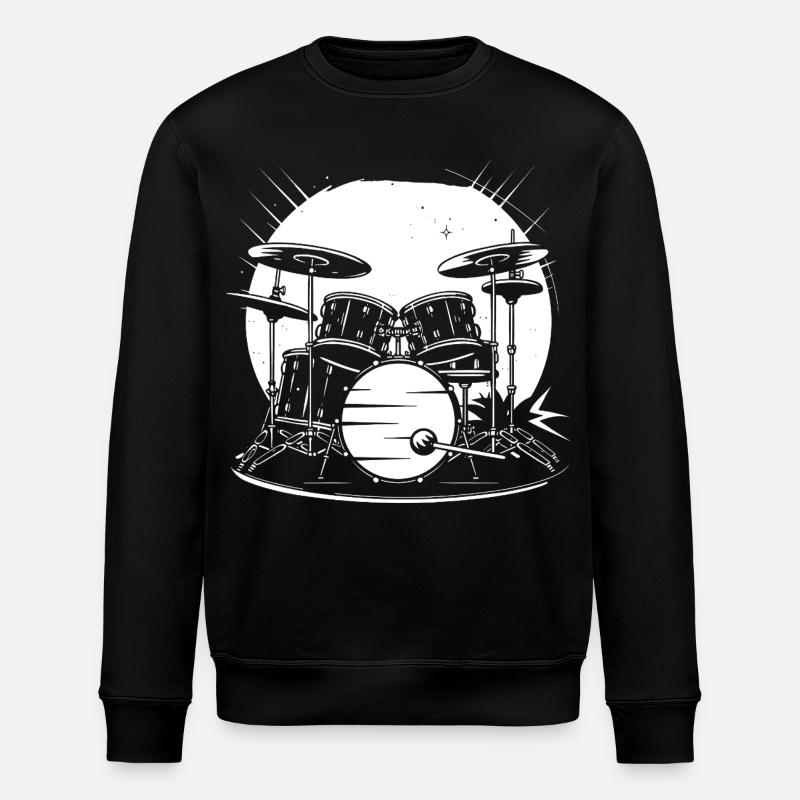 Schlagzeug Skizze - Stanley/Stella Unisex Bio-Sweatshirt ROLLER - Schwarz