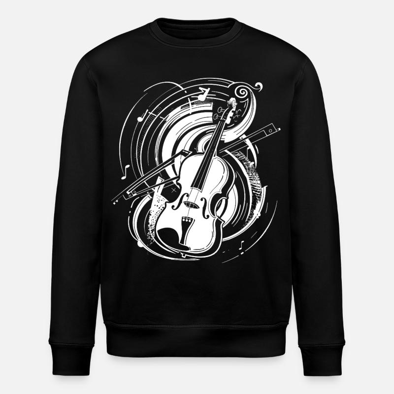 Violin Drawing - Stanley/Stella ROLLER Unisex Organic Sweatshirt - black