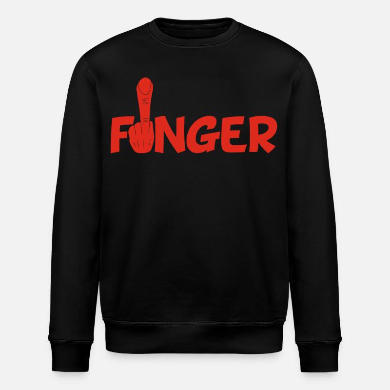 Der Finger (rot) - Stanley/Stella Unisex Bio-Sweatshirt ROLLER - Schwarz