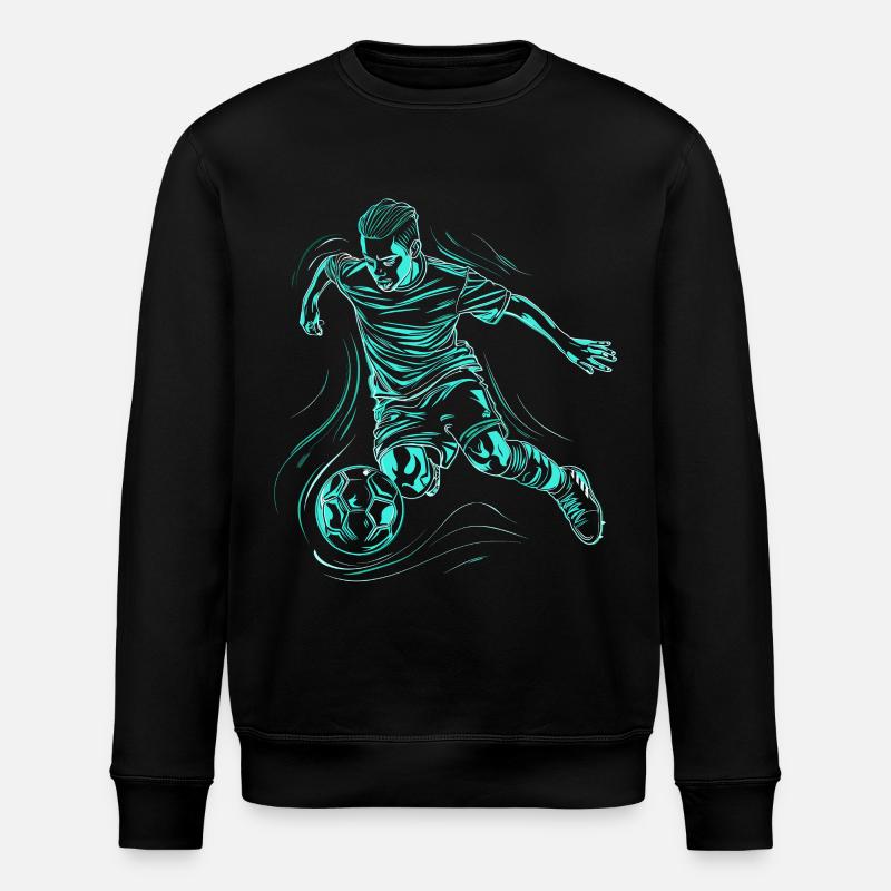 Fußballjunge Zeichnung - Stanley/Stella Unisex Bio-Sweatshirt ROLLER - Schwarz