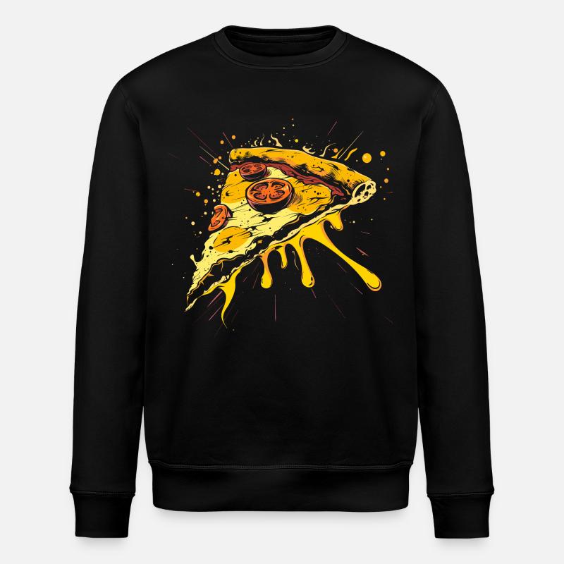 Pizzastück Grafik - Stanley/Stella Unisex Bio-Sweatshirt ROLLER - Schwarz