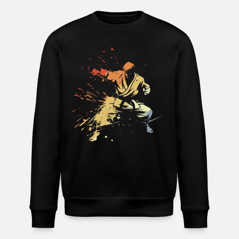 Karate Boy Graphic - Stanley/Stella ROLLER Unisex Organic Sweatshirt - black