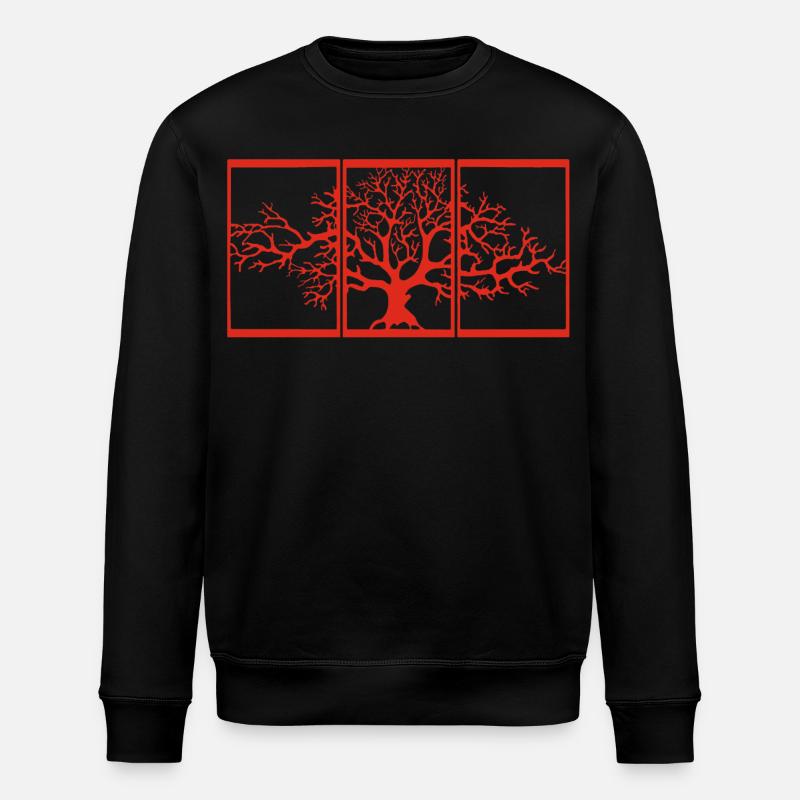 Vue sur la nature (rouge) - Sweat bio ROLLER Stanley/Stella Unisexe - noir