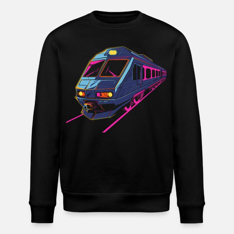 Train Retro - Stanley/Stella ROLLER Unisex Organic Sweatshirt - black