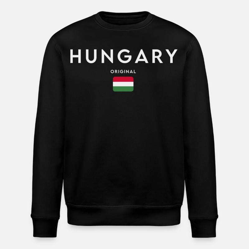 Hungarian flag, Hungarian pride - Stanley/Stella ROLLER Unisex Organic Sweatshirt - black