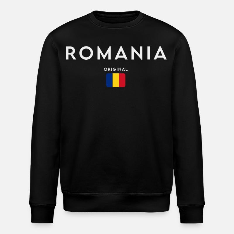 Romanian flag, Romanian pride - Stanley/Stella ROLLER Unisex Organic Sweatshirt - black