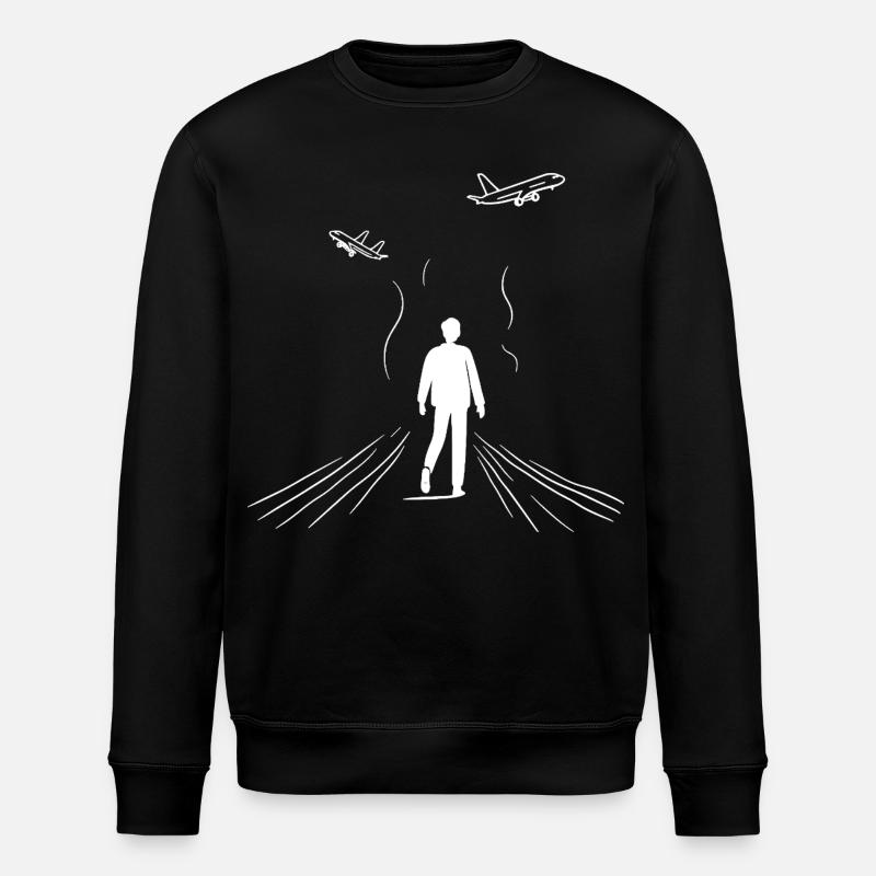 Plane Spotter - Stanley/Stella ROLLER Unisex Organic Sweatshirt - black