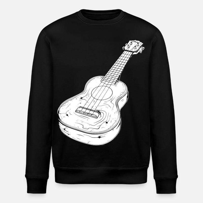 Ukulele Drawing - Stanley/Stella ROLLER Unisex Organic Sweatshirt - black