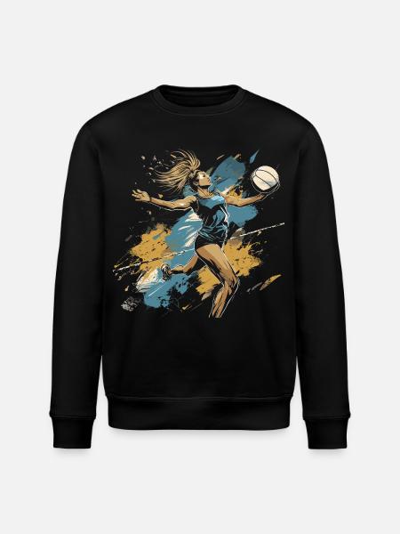 Volleyball player graffiti - Stanley/Stella ROLLER Unisex Organic Sweatshirt - black