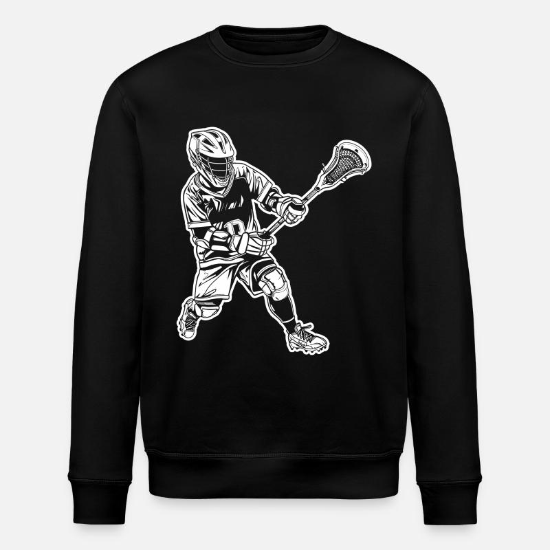 Lacrosse Player Drawing - Stanley/Stella ROLLER Unisex Organic Sweatshirt - black