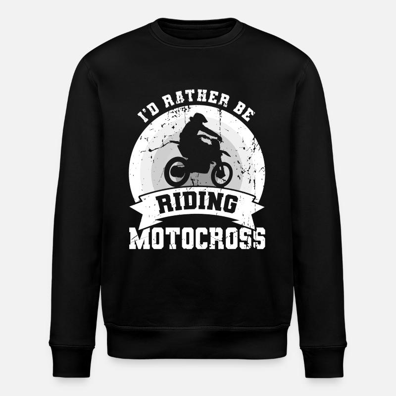 I'd rather ride motocross - Stanley/Stella ROLLER Unisex Organic Sweatshirt - black