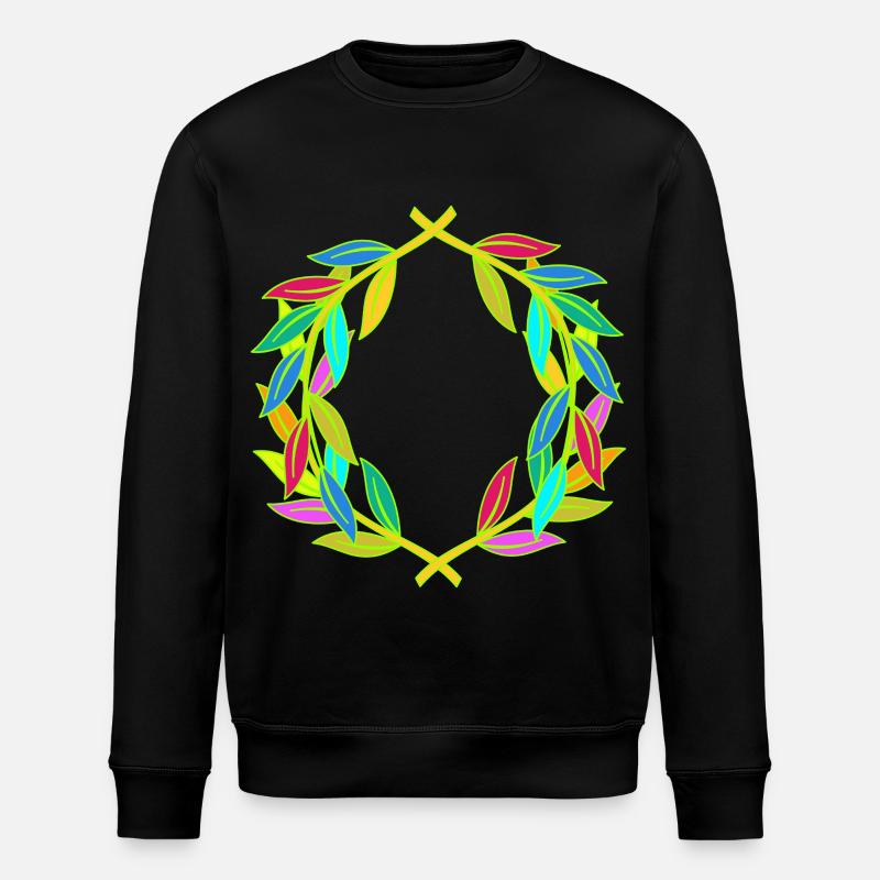 Rainbow Laurel Wreath Laurel - Stanley/Stella ROLLER Unisex Organic Sweatshirt - black