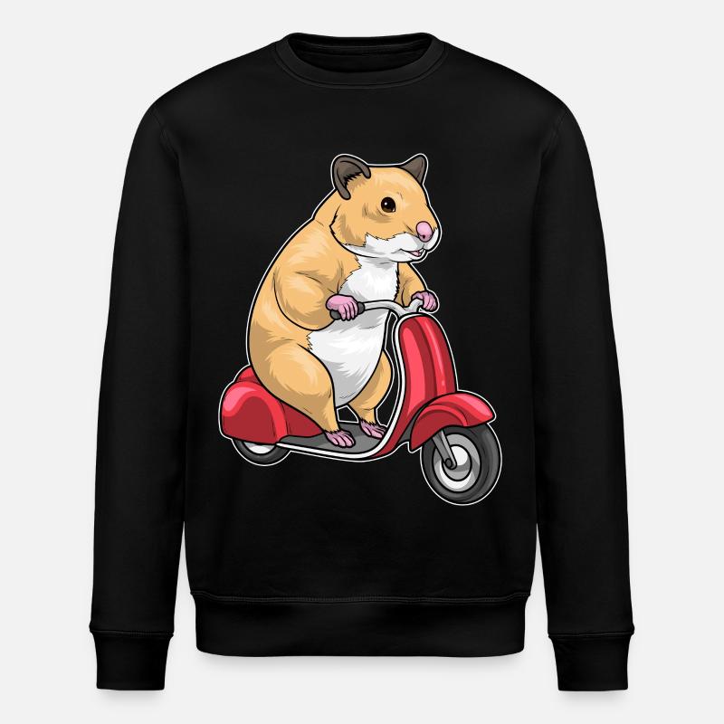 Hamster Scooter - Stanley/Stella ROLLER Unisex Organic Sweatshirt - black