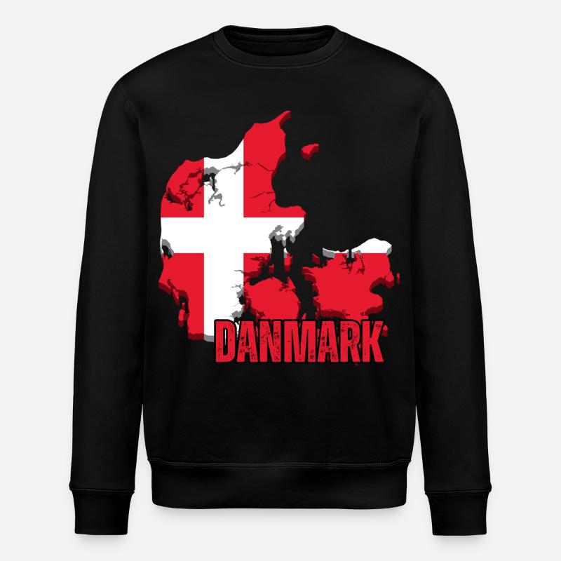 Fierté danoise, drapeau du Danemark - Sweat bio ROLLER Stanley/Stella Unisexe - noir