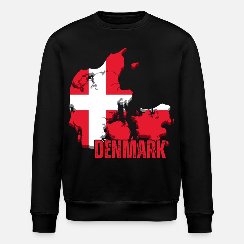 Fierté danoise, drapeau du Danemark - Sweat bio ROLLER Stanley/Stella Unisexe - noir