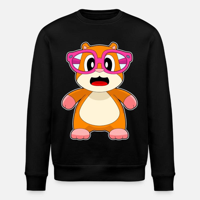 Hamster Brille - Stanley/Stella Unisex Bio-Sweatshirt ROLLER - Schwarz