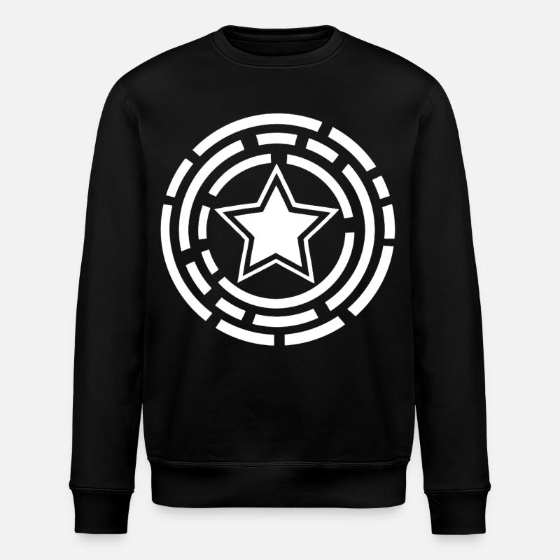 White Star - Stanley/Stella ROLLER Unisex Organic Sweatshirt - black