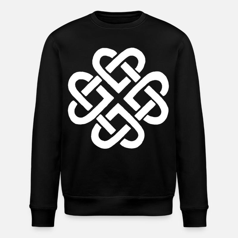 Fleur et coeurs blancs - Sweat bio ROLLER Stanley/Stella Unisexe - noir