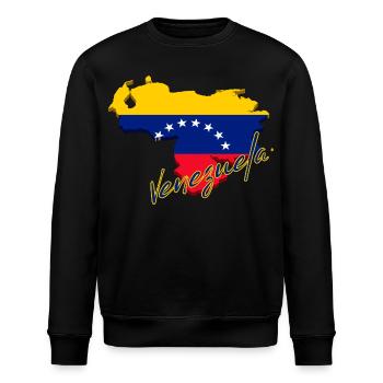 Carte du drapeau du Venezuela, fierté vénézuélienne - Sweat bio ROLLER Stanley/Stella Unisexe - noir - Devant - Nik (191cm)