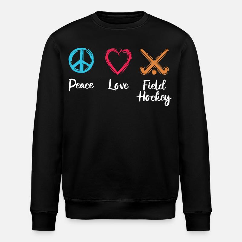 Frieden Liebe Feldhockey - Stanley/Stella Unisex Bio-Sweatshirt ROLLER - Schwarz