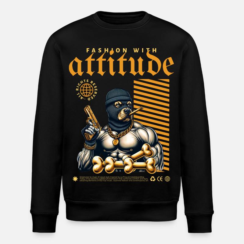 Pitbulls gangsters - Sweat bio ROLLER Stanley/Stella Unisexe - noir