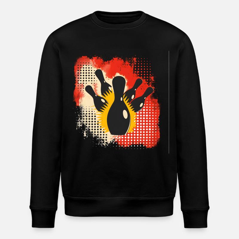 Bowling Farbkleckse - Stanley/Stella Unisex Bio-Sweatshirt ROLLER - Schwarz