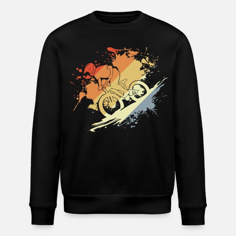 Mountainbiking Skizze Retro - Stanley/Stella Unisex Bio-Sweatshirt ROLLER - Schwarz