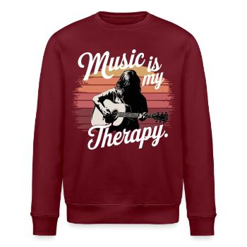 Music is My Therapy Notenschlüssel Musikfans und - Stanley/Stella Unisex Bio-Sweatshirt ROLLER - Burgunderrot - Vorne - Nik (191cm)