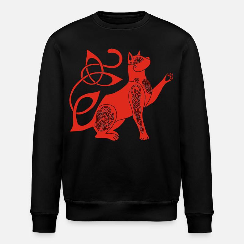Chat rouge celte - Sweat bio ROLLER Stanley/Stella Unisexe - noir