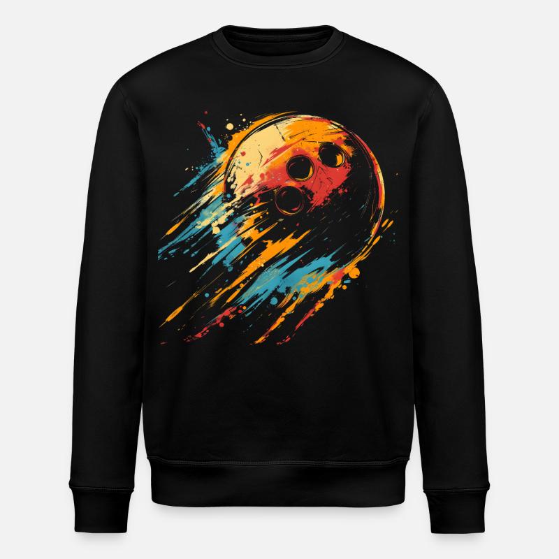 90er Bowlingkugel - Stanley/Stella Unisex Bio-Sweatshirt ROLLER - Schwarz