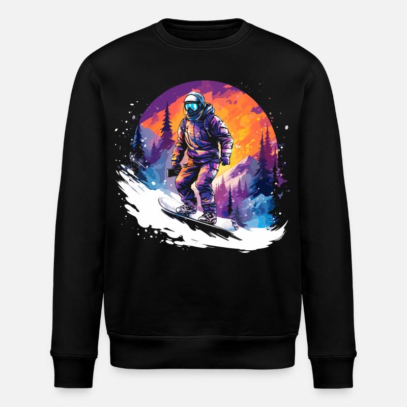 Snowboarding 80er Jahre - Stanley/Stella Unisex Bio-Sweatshirt ROLLER - Schwarz