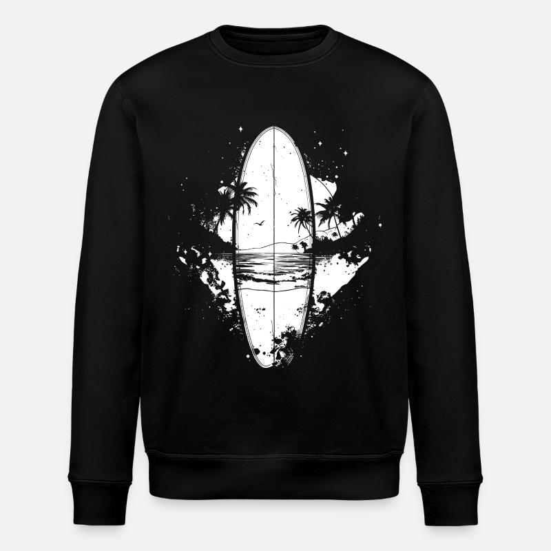 Croquis de planche de surf - Sweat bio ROLLER Stanley/Stella Unisexe - noir