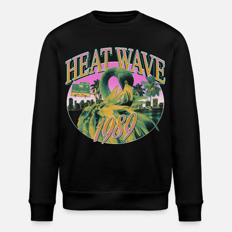 Heat Wave 1989 – Miami Retro Vibes - Stanley/Stella Unisex Bio-Sweatshirt ROLLER - Schwarz