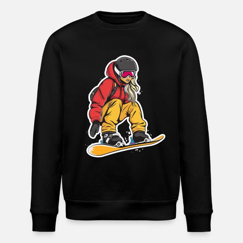Graphique du snowboarder - Sweat bio ROLLER Stanley/Stella Unisexe - noir