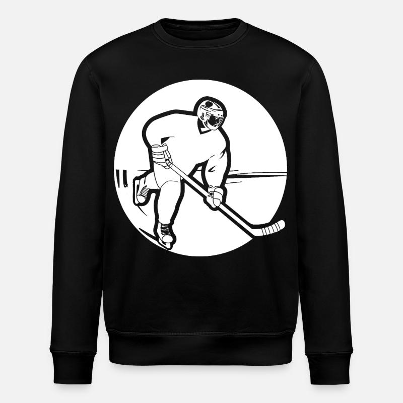 Hockey Player Drawing - Stanley/Stella ROLLER Unisex Organic Sweatshirt - black