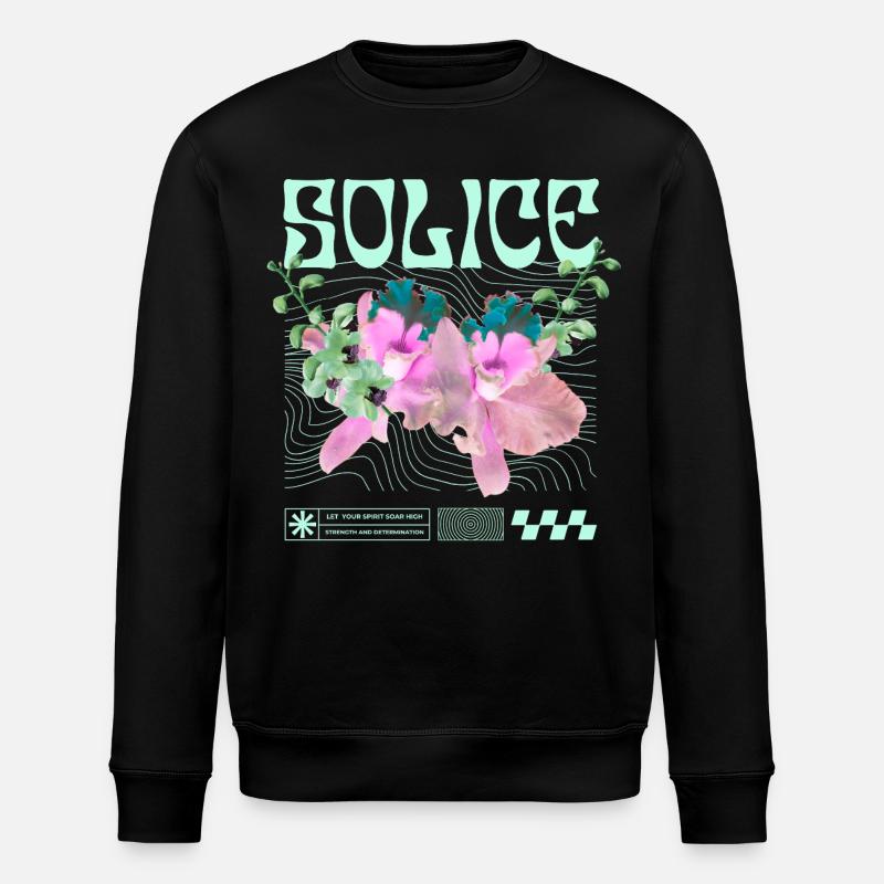 Solice – Botanische Ruhe - Stanley/Stella Unisex Bio-Sweatshirt ROLLER - Schwarz