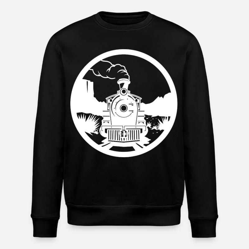 Railway Drawing - Stanley/Stella ROLLER Unisex Organic Sweatshirt - black