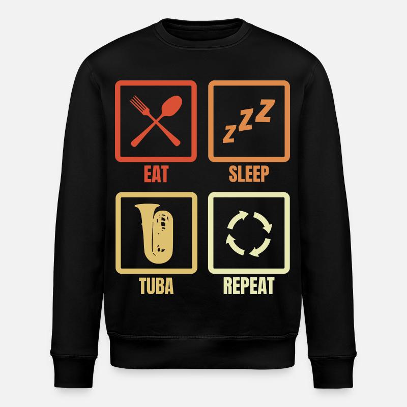 Manger Dormir Tuba Répéter - Sweat bio ROLLER Stanley/Stella Unisexe - noir