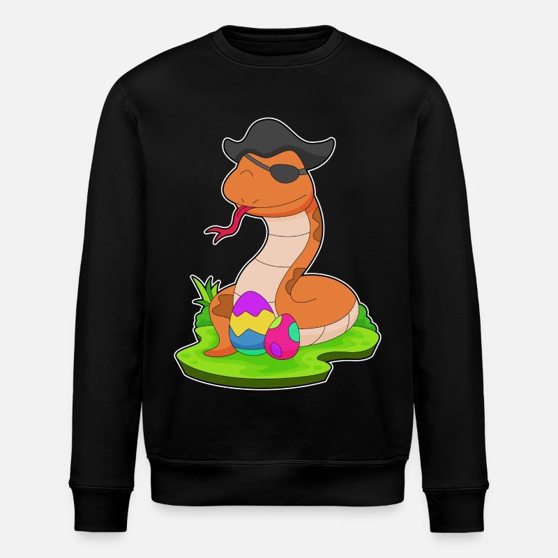 Snake Easter Pirate - Stanley/Stella ROLLER Unisex Organic Sweatshirt - black