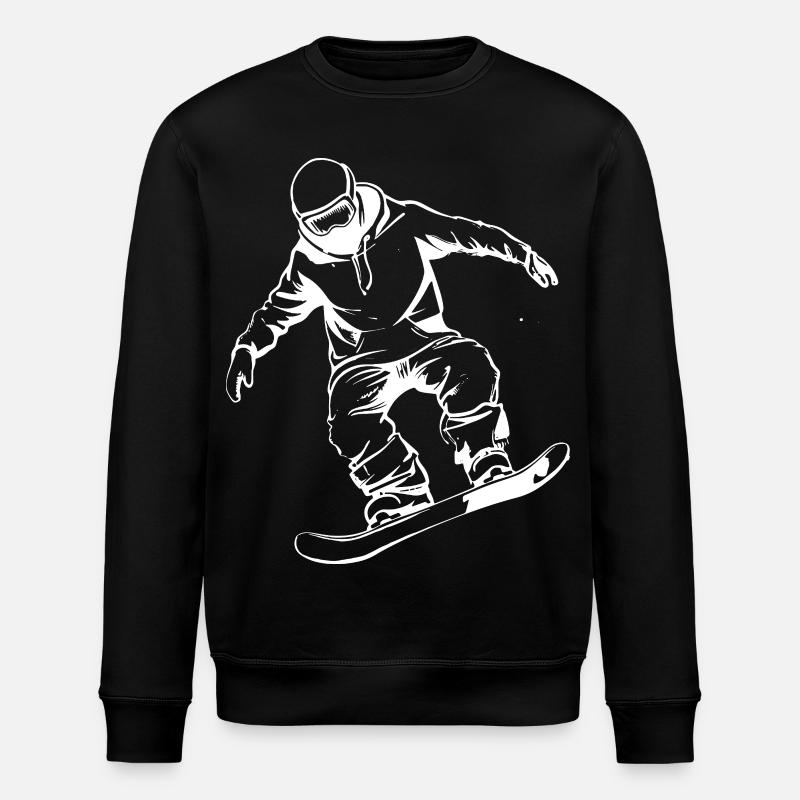 Snowboarder Drawing - Stanley/Stella ROLLER Unisex Organic Sweatshirt - black
