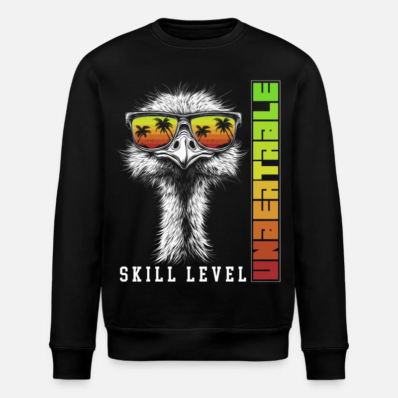 Ostrich Sunglasses Bird Unbeatable Gift - Stanley/Stella ROLLER Unisex Organic Sweatshirt - black