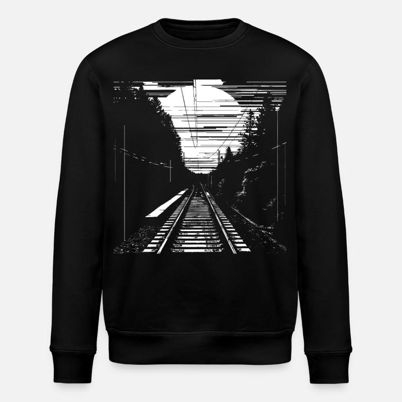 Railway Graphic - Stanley/Stella ROLLER Unisex Organic Sweatshirt - black