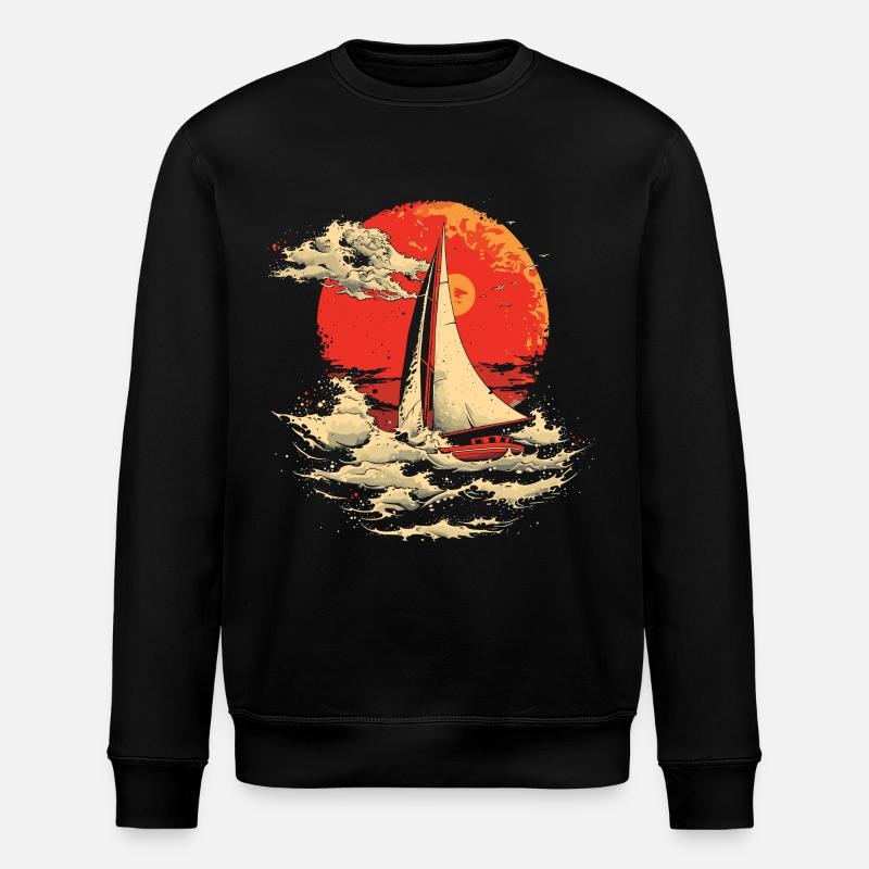 Segeln 90er Look - Stanley/Stella Unisex Bio-Sweatshirt ROLLER - Schwarz