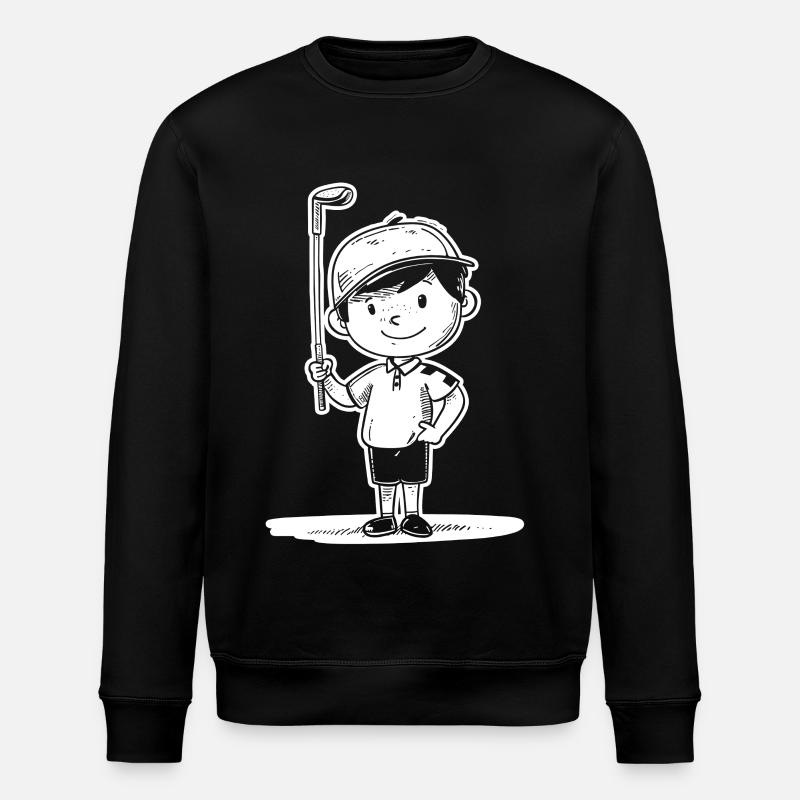 Little Golfer Sketch - Stanley/Stella ROLLER Unisex Organic Sweatshirt - black
