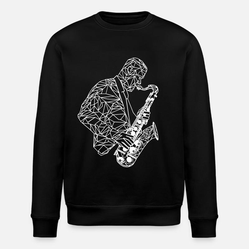 Dessin de saxophoniste - Sweat bio ROLLER Stanley/Stella Unisexe - noir