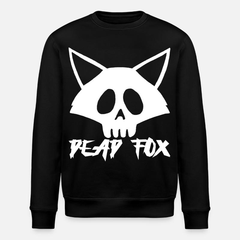 White Fox Skull - Stanley/Stella ROLLER Unisex Organic Sweatshirt - black